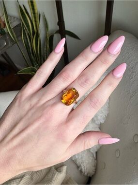 Vintage 14K Ring with 5 Carats Citrine Stone